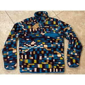 $139 Patagonia Synchilla Snap T Fleece Fitz Roy Patchwork Belay Blue Men’s S NWT